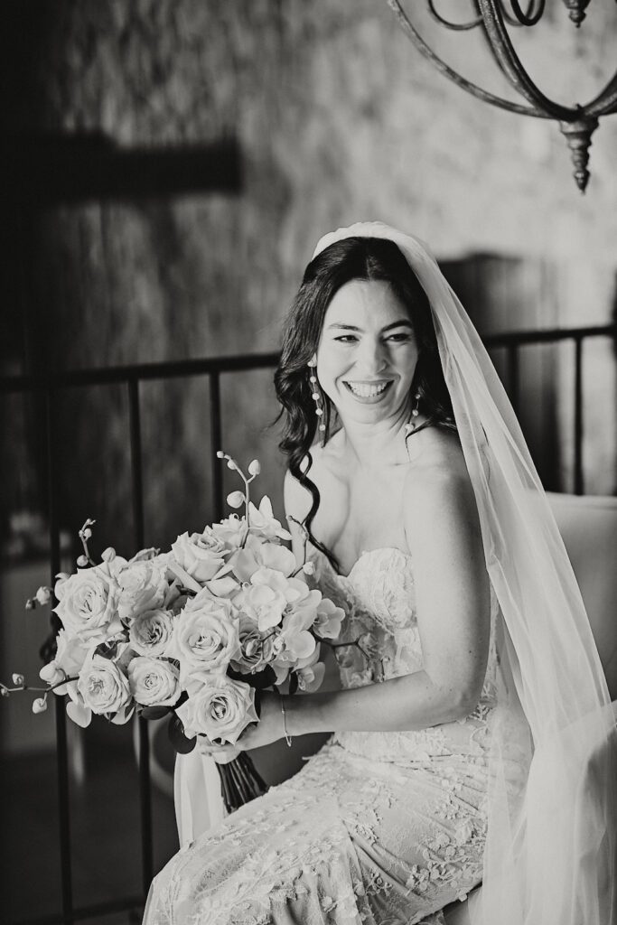 Bride holding her bouquet