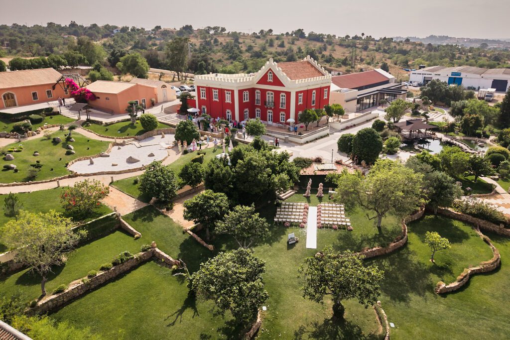 Beautiful Algarve wedding venue Solar do Paco photographed by drone by Algarve wedding photographers Maria & Sandy