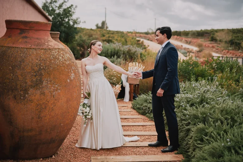 Ashlyn and Francesco at their destination wedding at Arvad Vineyard in the Algarve, Portugal